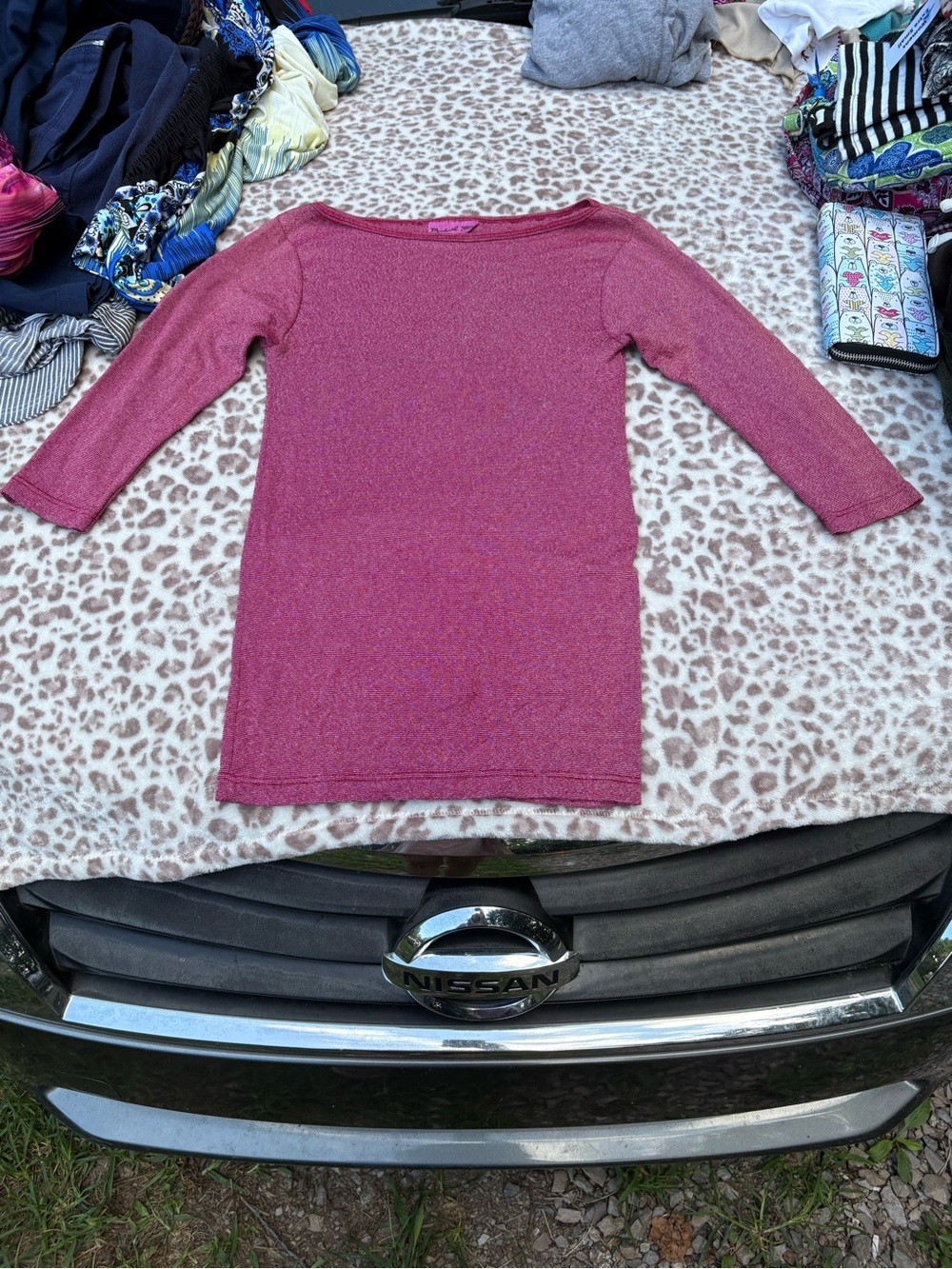 Michael Stars Made In America  Boatneck Knit Top One Size Fits Most
